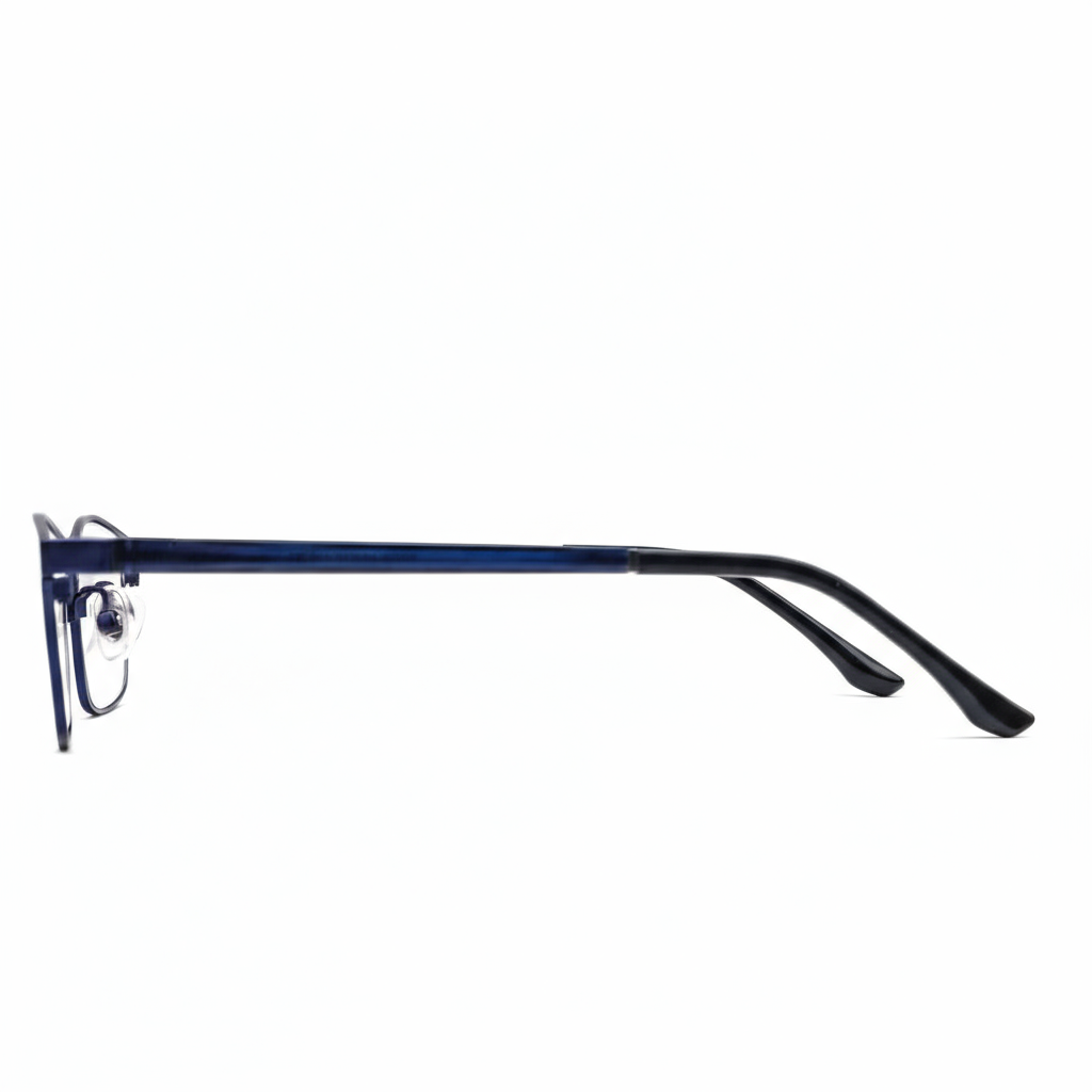 Blue eyeglasses on a white background