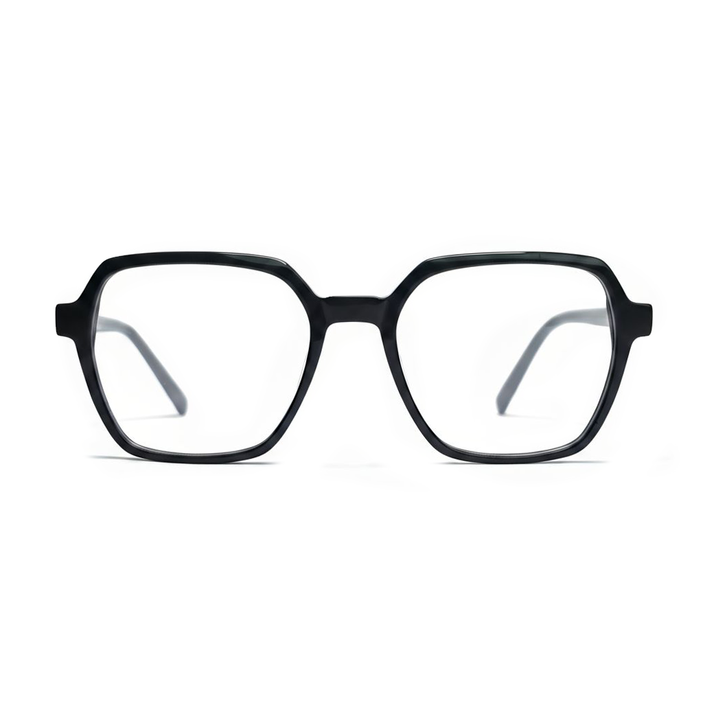 Black eyeglasses on a white background