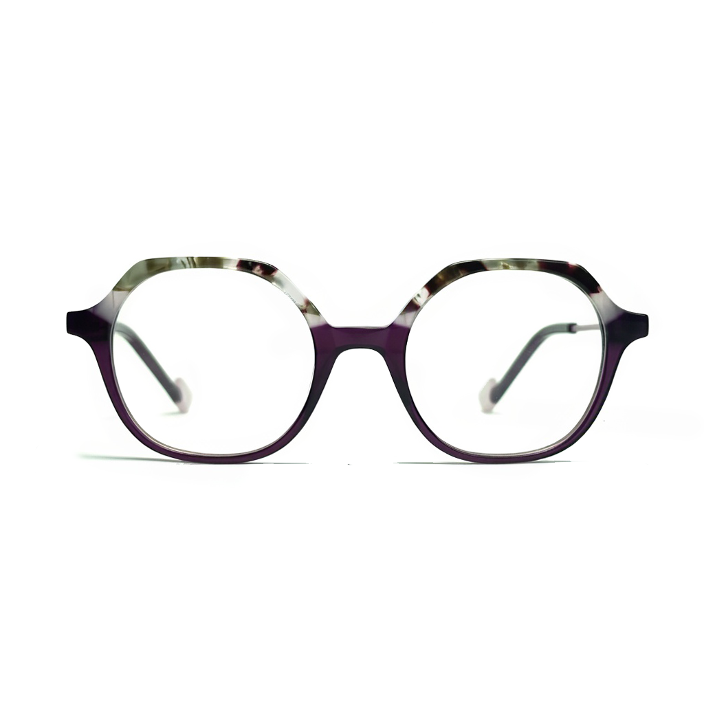 Round eyeglasses with a tortoiseshell frame on a white background