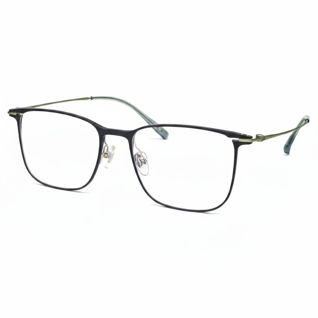 Black eyeglasses on a white background