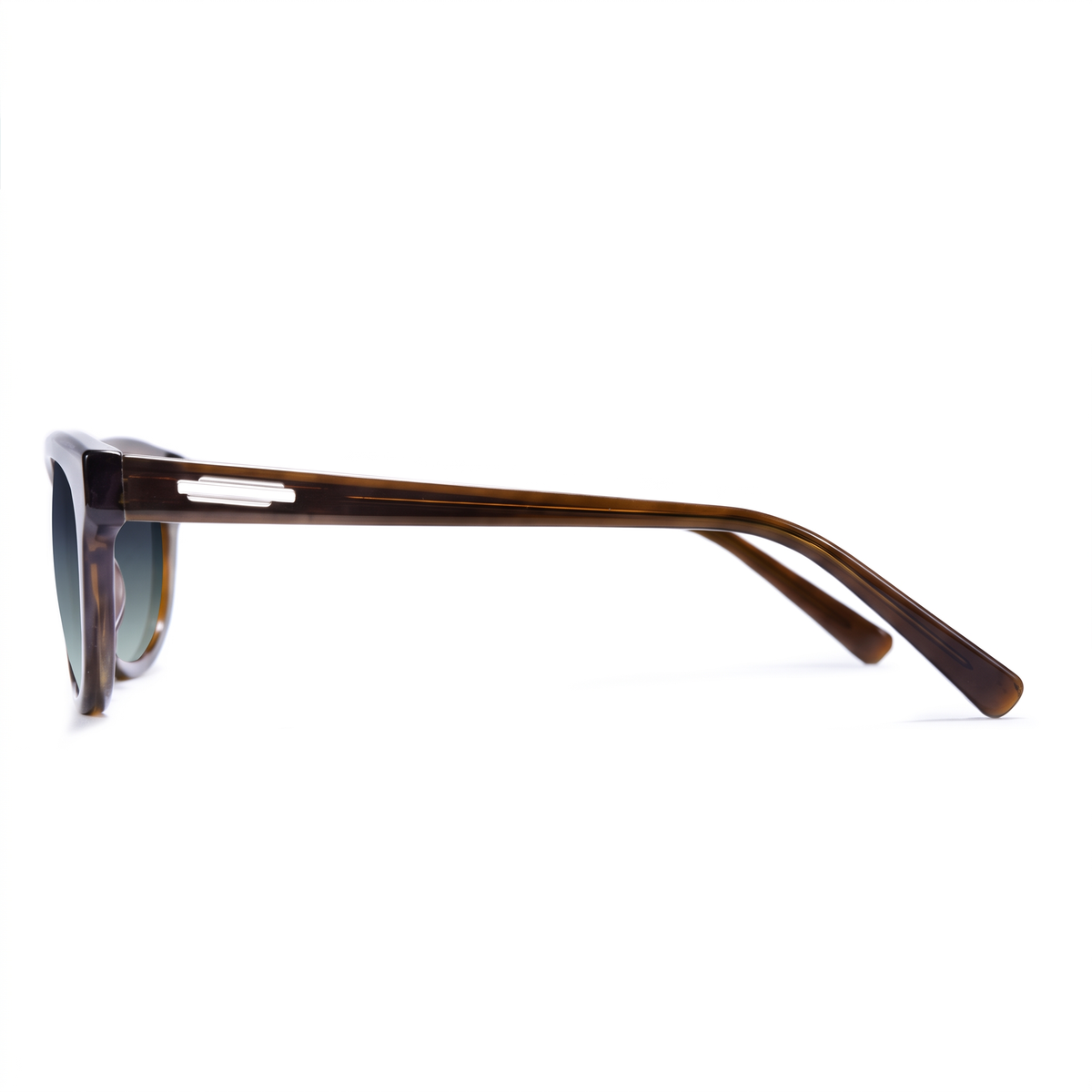 Gold-framed eyeglasses on a white background