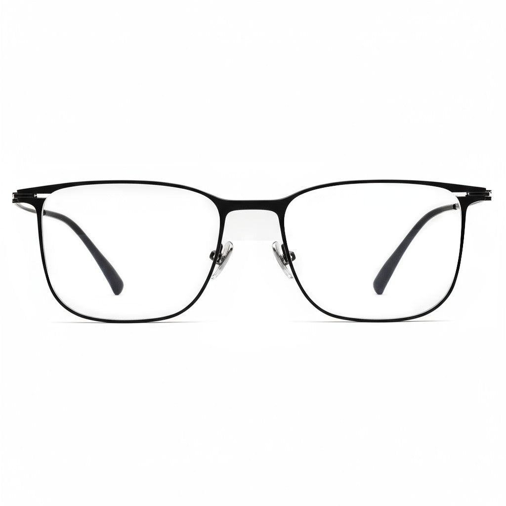 Black eyeglasses on a white background
