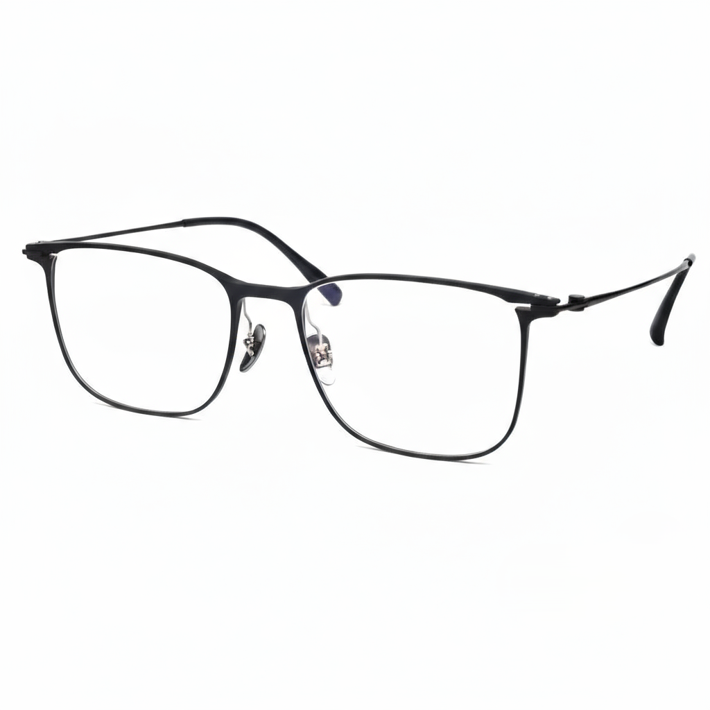 Black eyeglasses on a white background