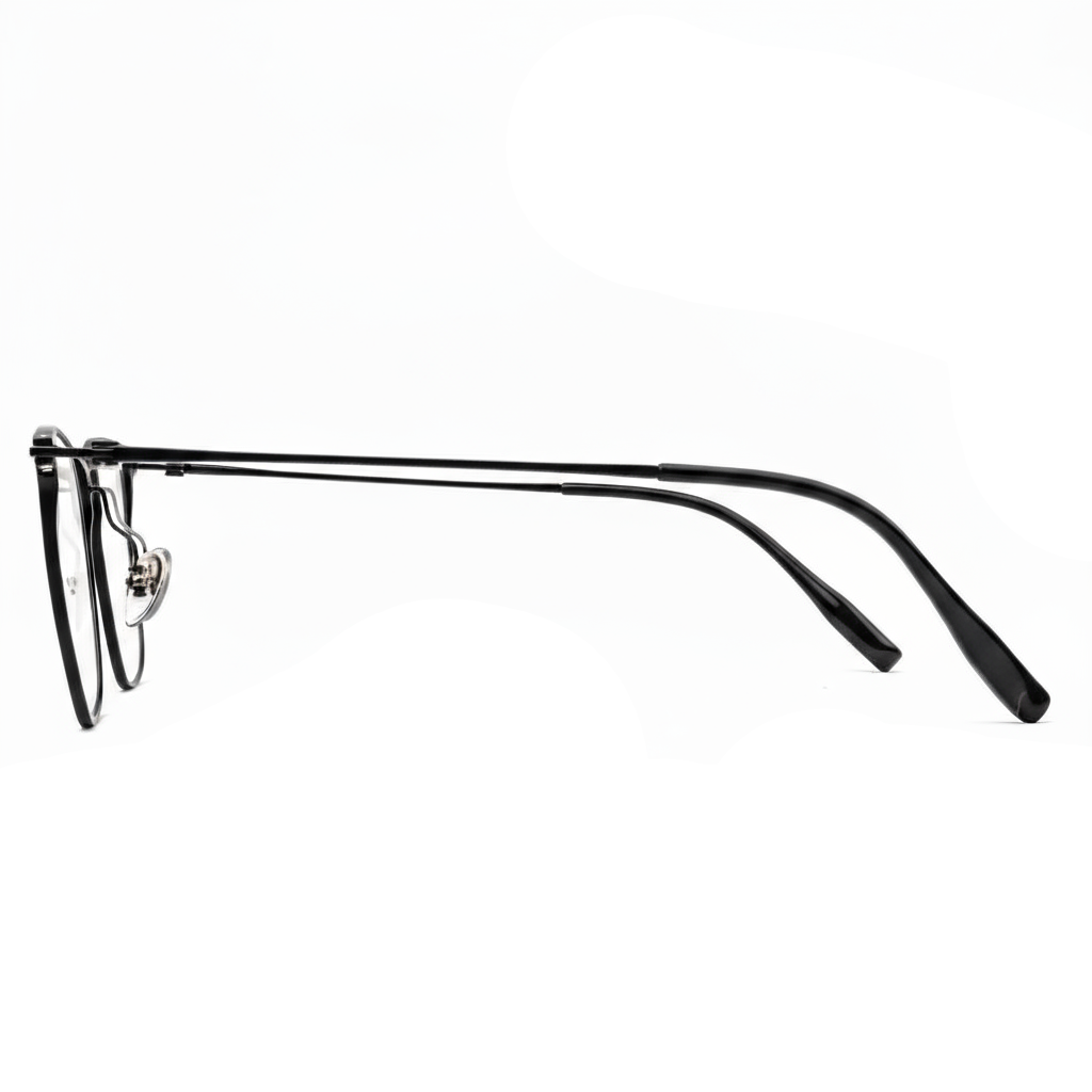 Black eyeglasses on a white background