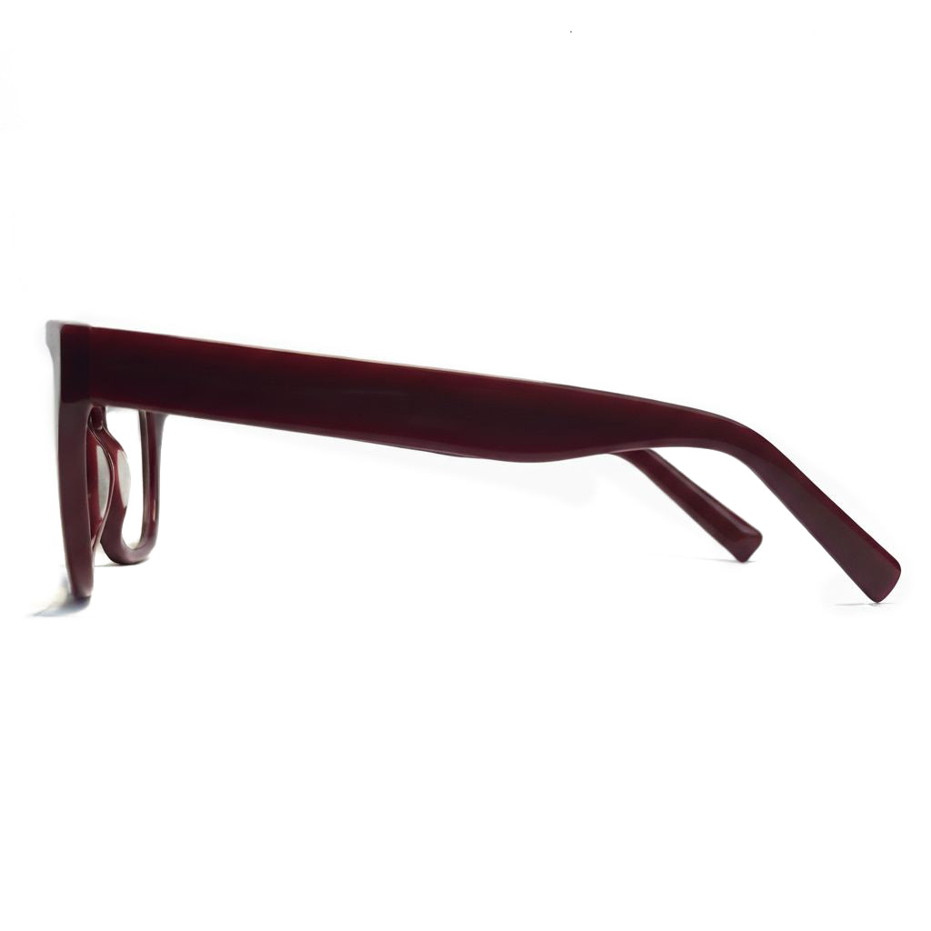 Maroon sunglasses on a white background
