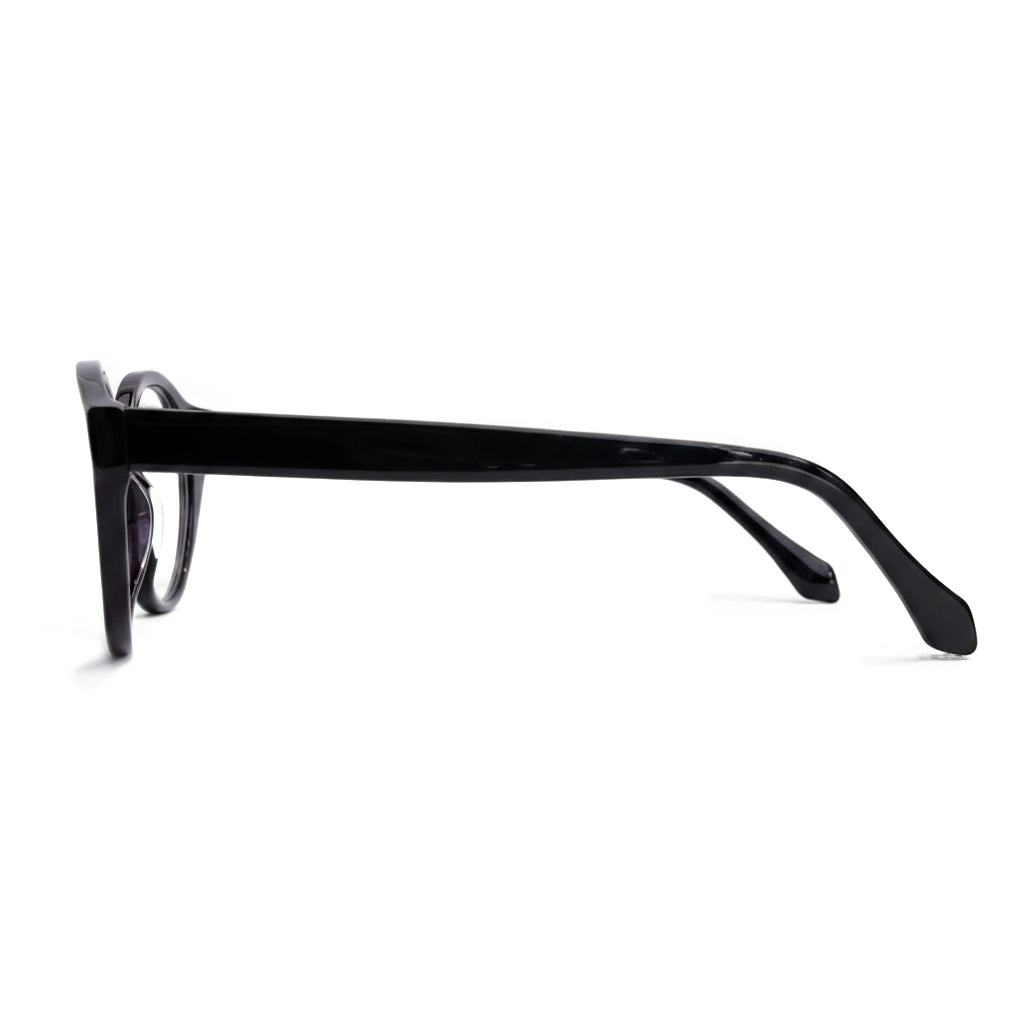 Black eyeglasses on a white background