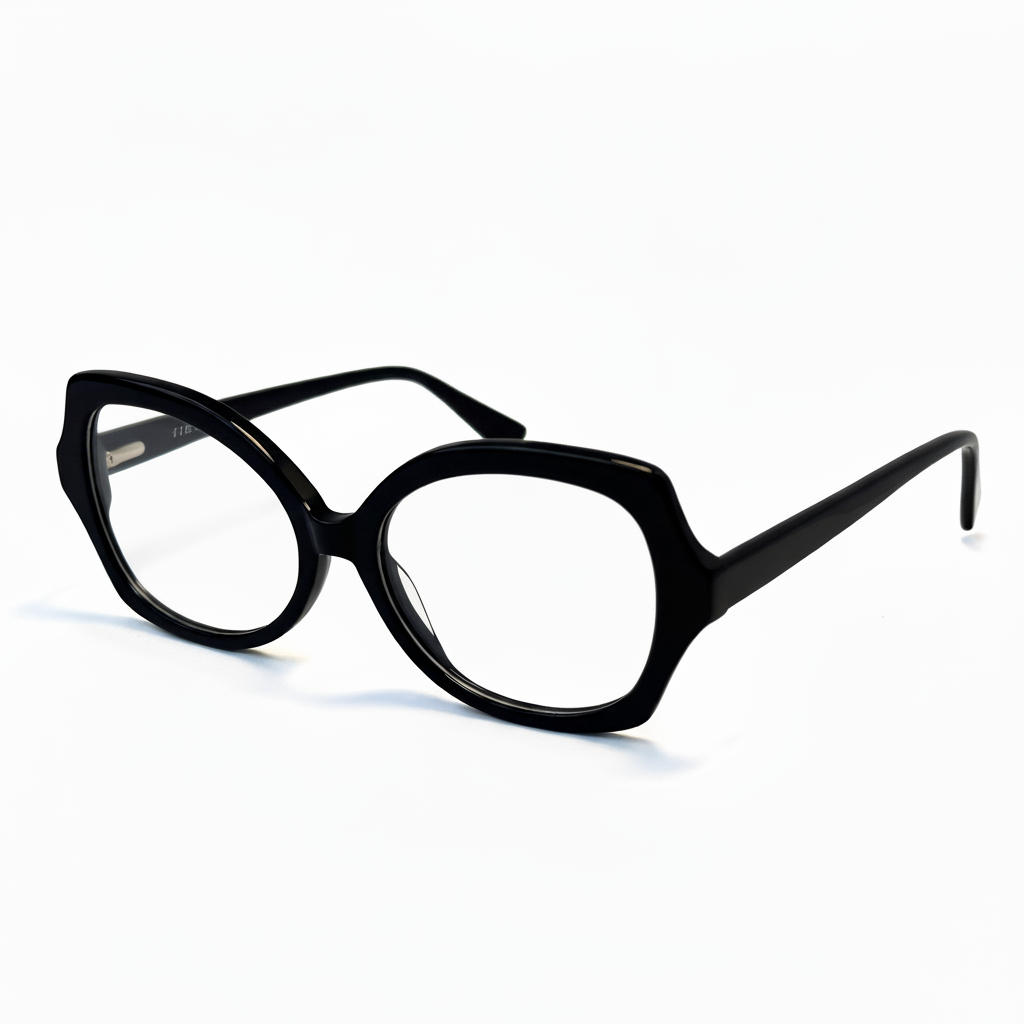 Black eyeglasses on a white background