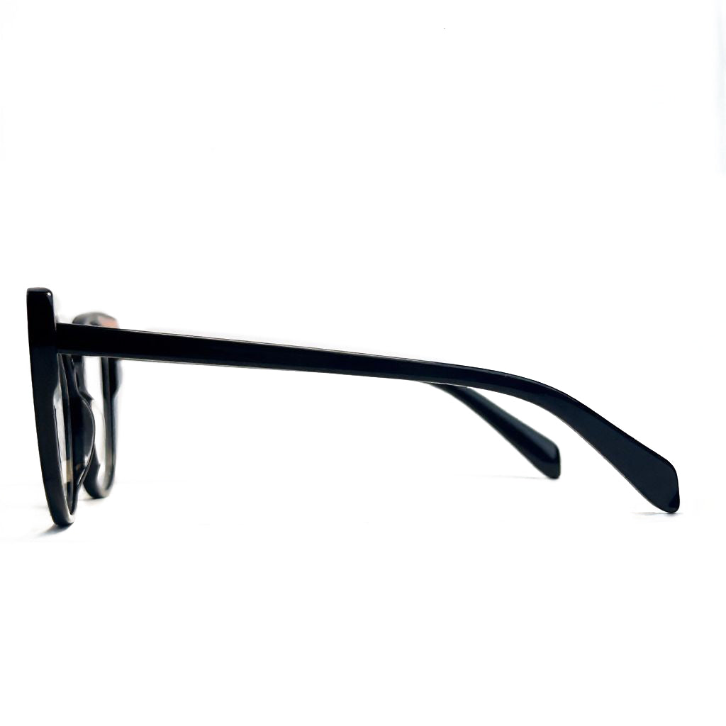 Black eyeglasses on a white background