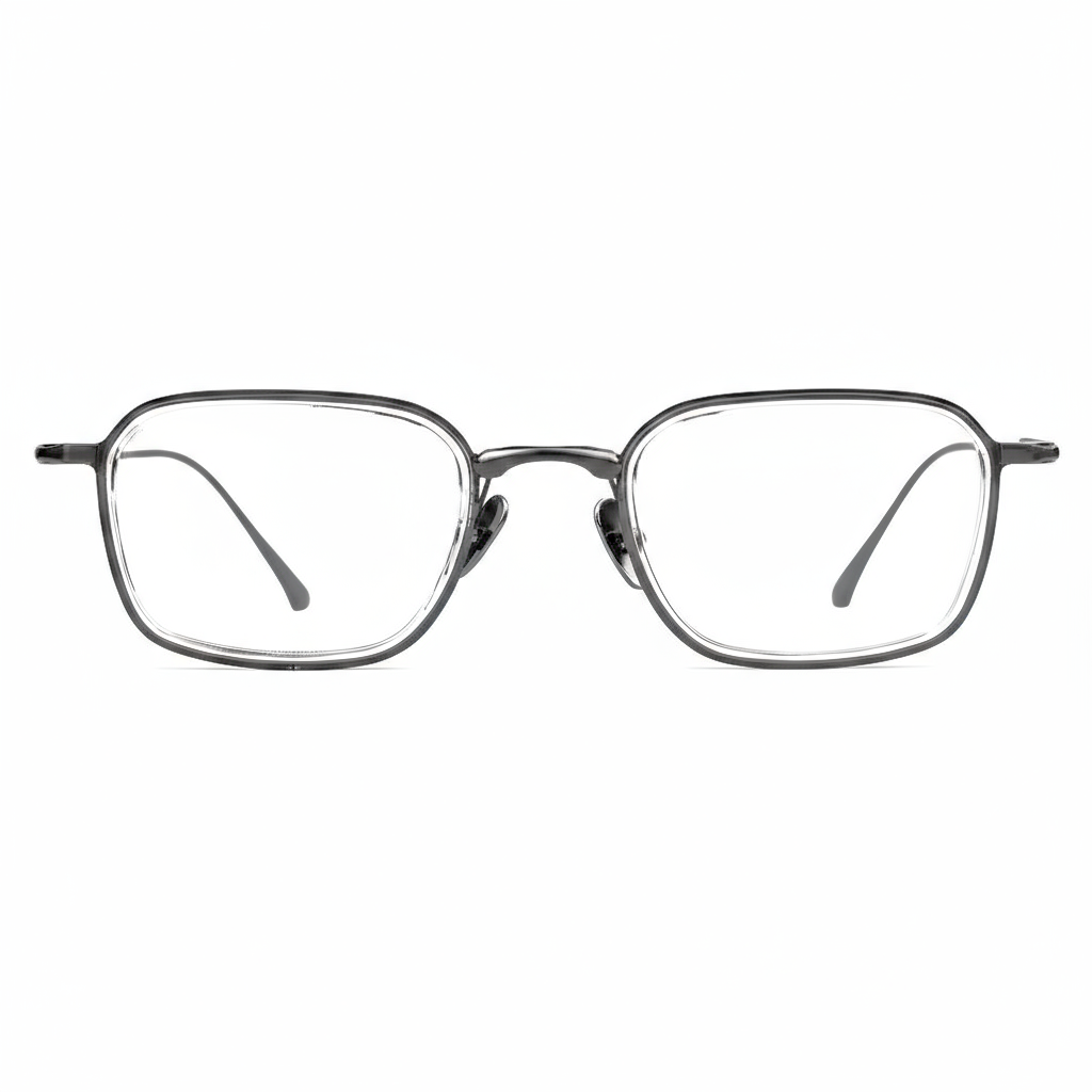Pair of eyeglasses on a white background