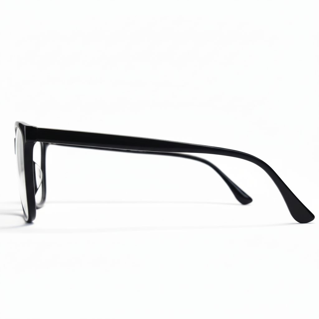 Black eyeglasses on a white background