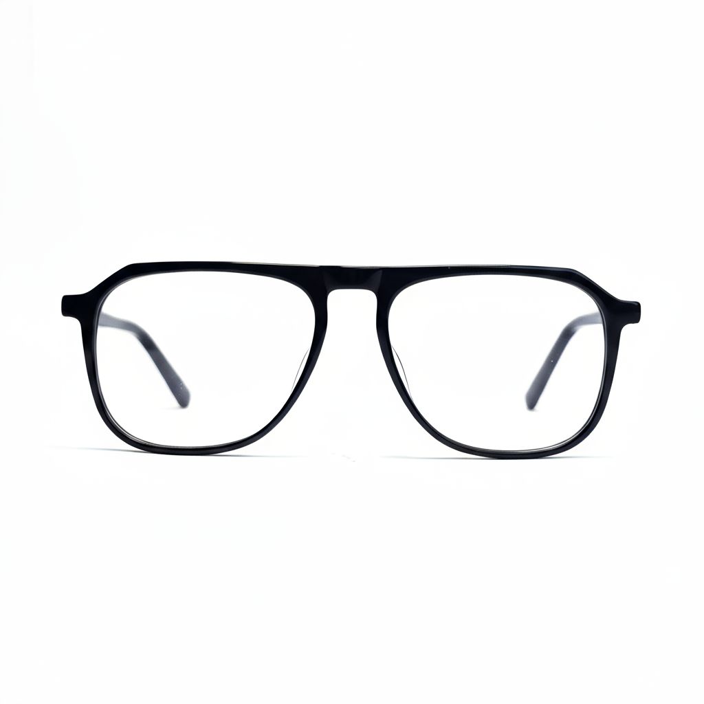 Black eyeglasses on a white background