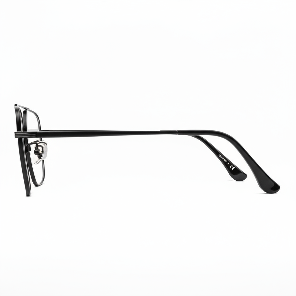 Black eyeglasses on a white background