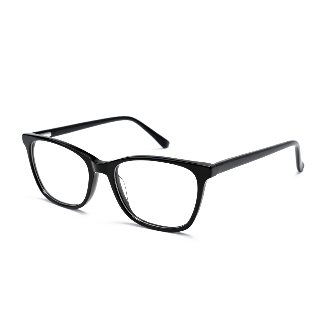 Black eyeglasses on a white background
