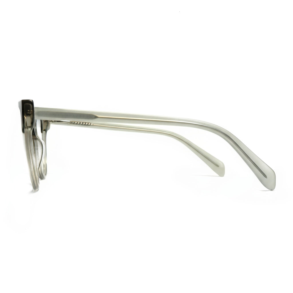 Eyeglasses with a clear frame on a white background