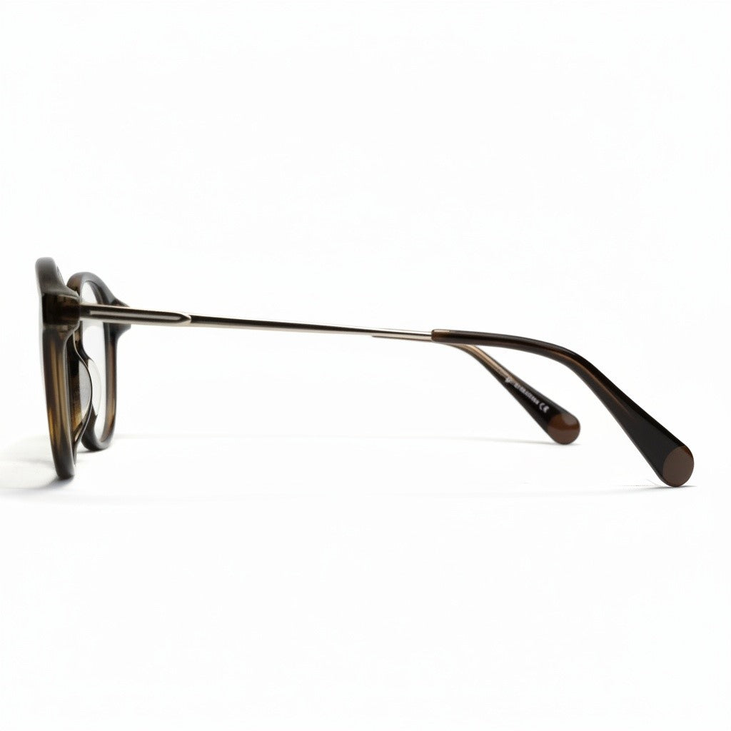 Sunglasses with brown frame and lenses on a white background