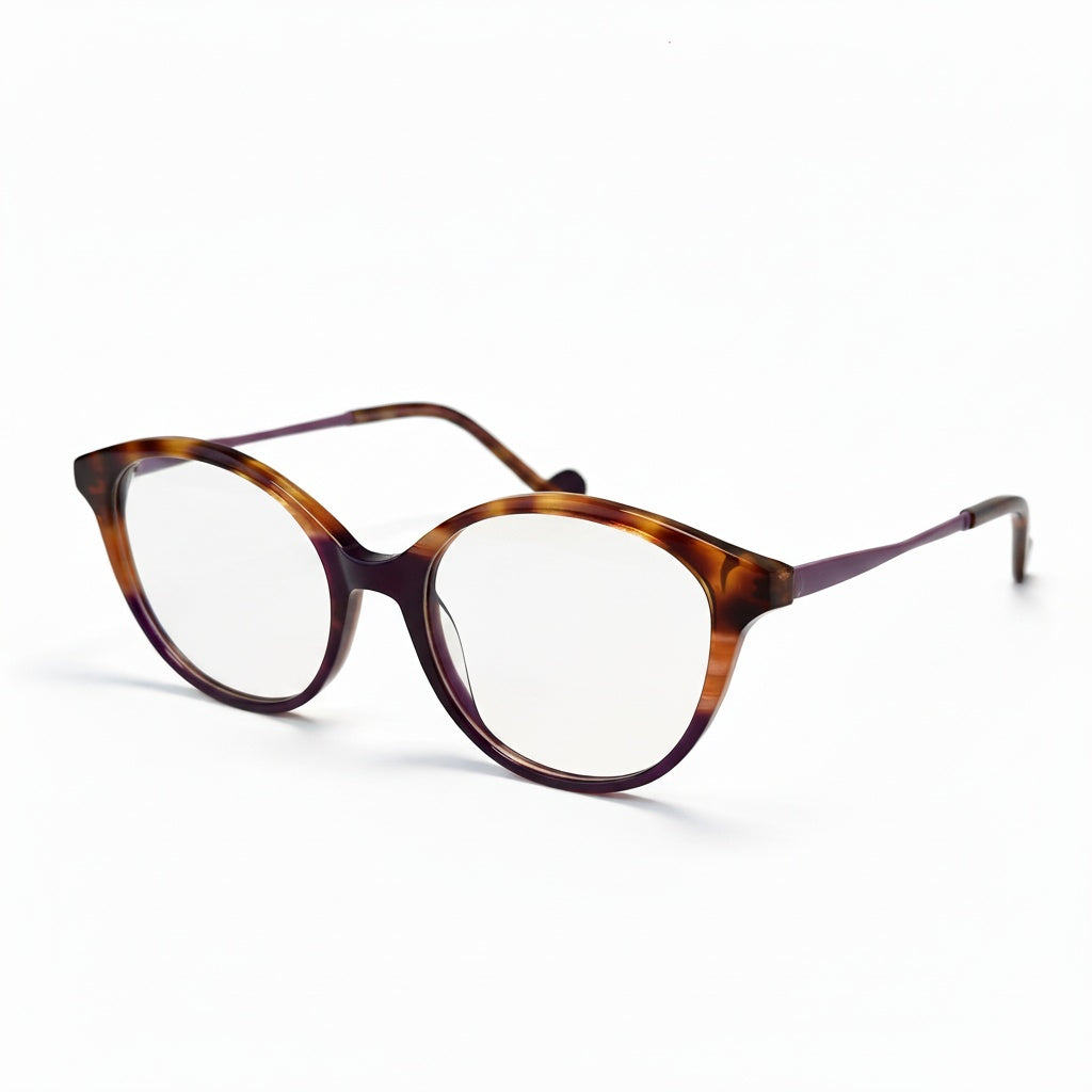 Tortoiseshell eyeglasses on a white background