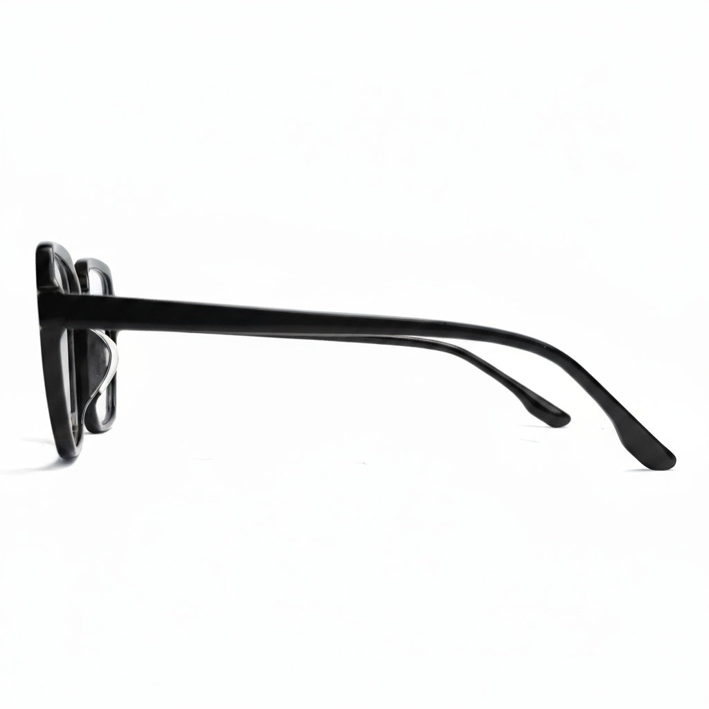 Black sunglasses on a white background