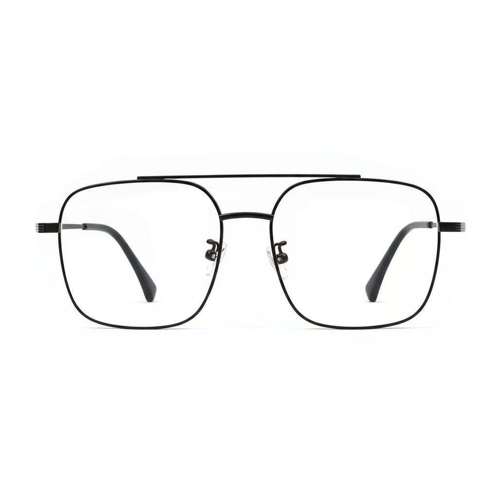 Black eyeglasses on a white background