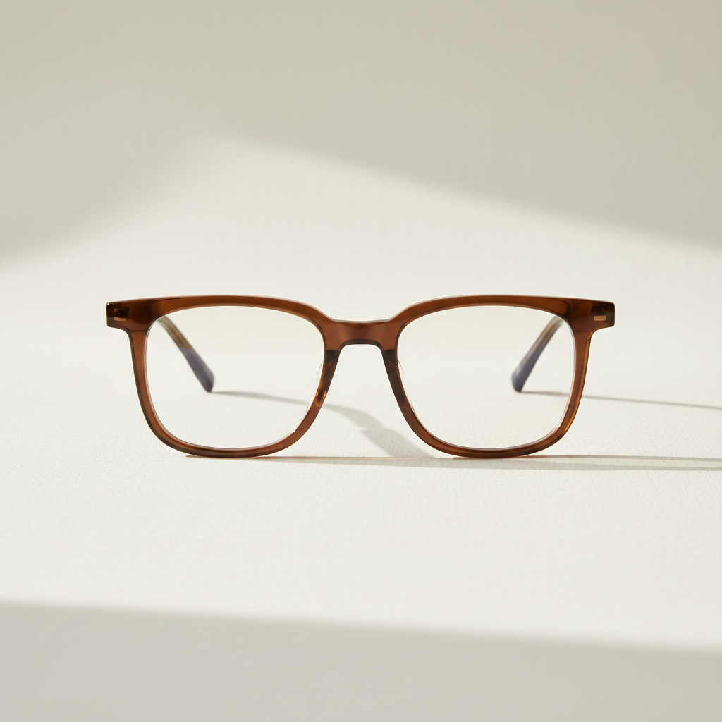 Lothar Soft Square Acetate Titanium Hybrid Glasses by WEISS OPTIX