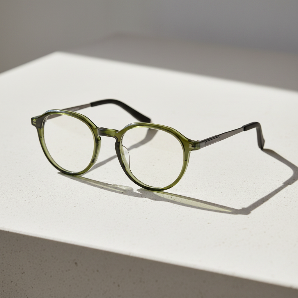 Martin Soft Square Acetate Titanium Hybrid Glasses by WEISS OPTIX