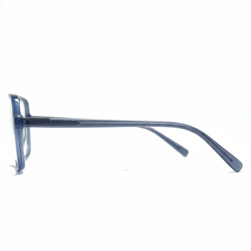 Blue eyeglasses on a white background