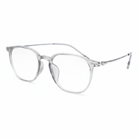 Clear eyeglasses on a white background