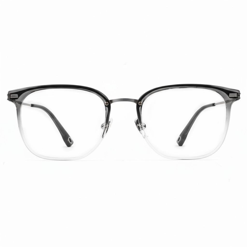 Black eyeglasses on a white background
