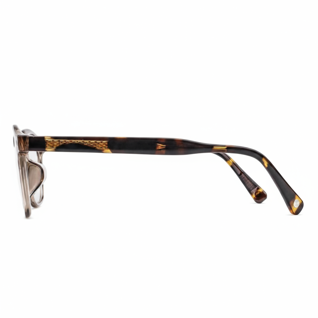 Tortoiseshell sunglasses with a white background