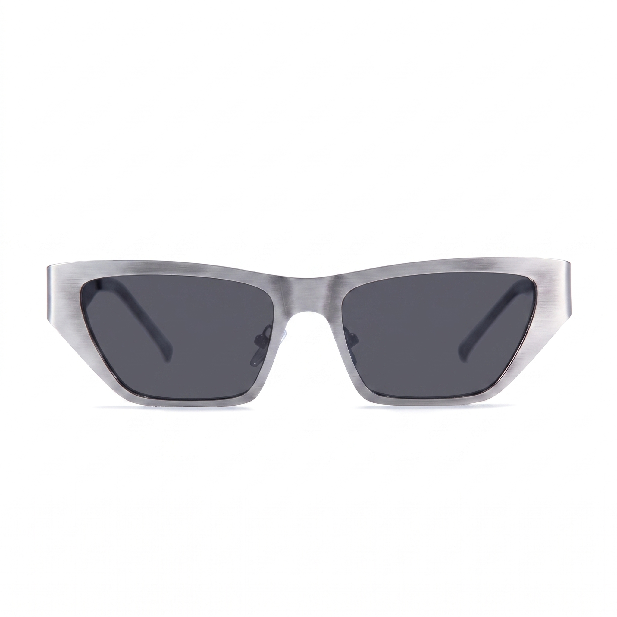 A pair of cat-eye sunglasses with a translucent smoky gray acetate frame and dark gray lenses, shown against a plain white background.
