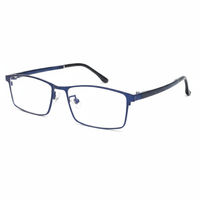 Blue eyeglasses on a white background