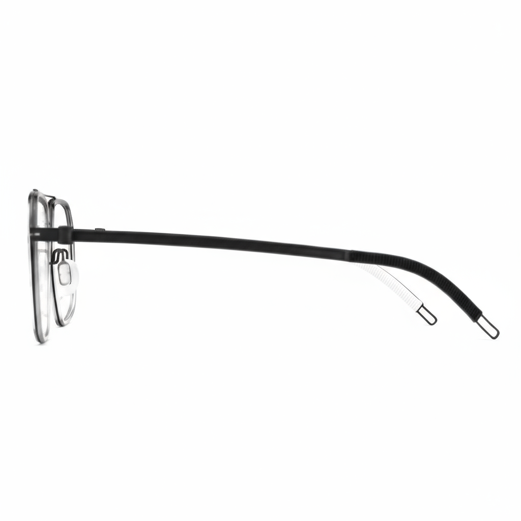 Black eyeglasses on a white background