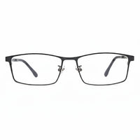 Black eyeglasses on a white background