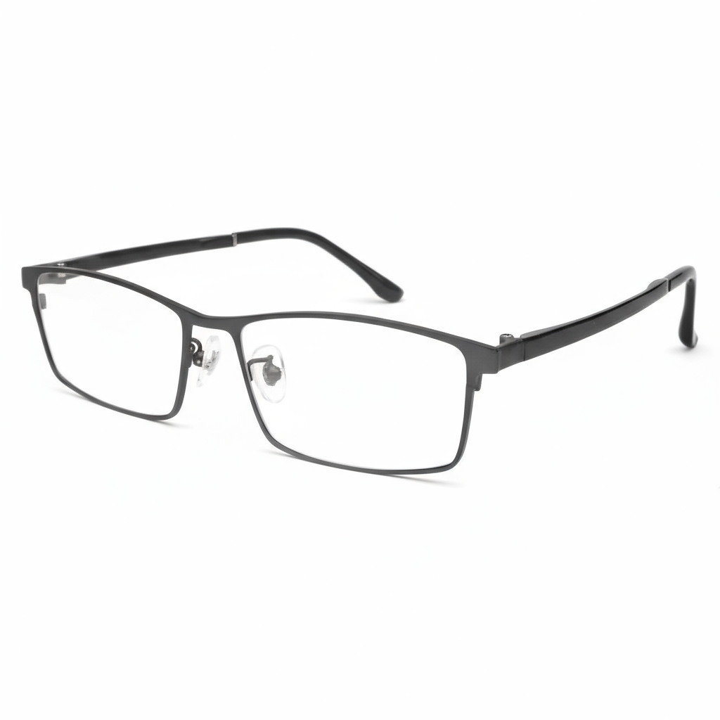 Black eyeglasses on a white background