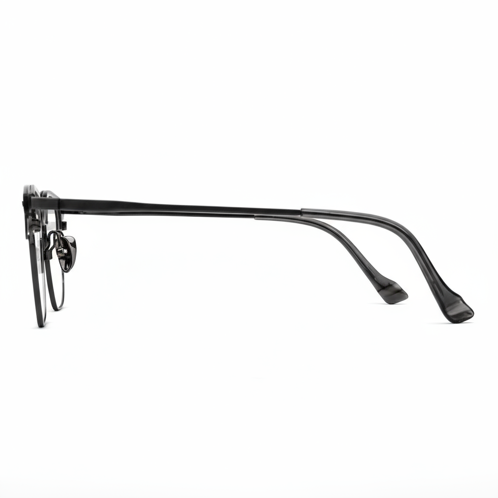 Black eyeglasses on a white background