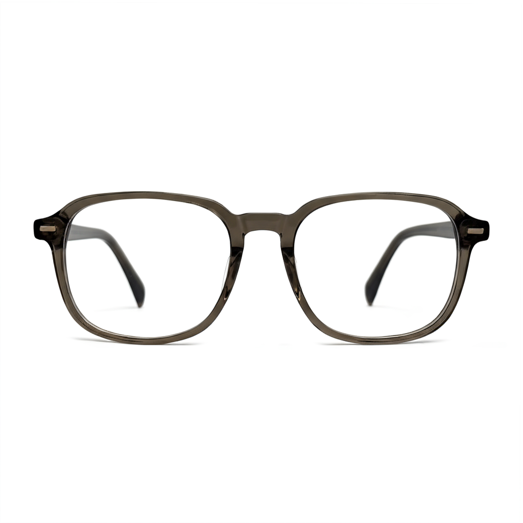 Brown eyeglasses on a white background