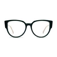 Black eyeglasses on a white background