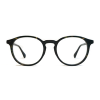 Round black eyeglasses on a white background