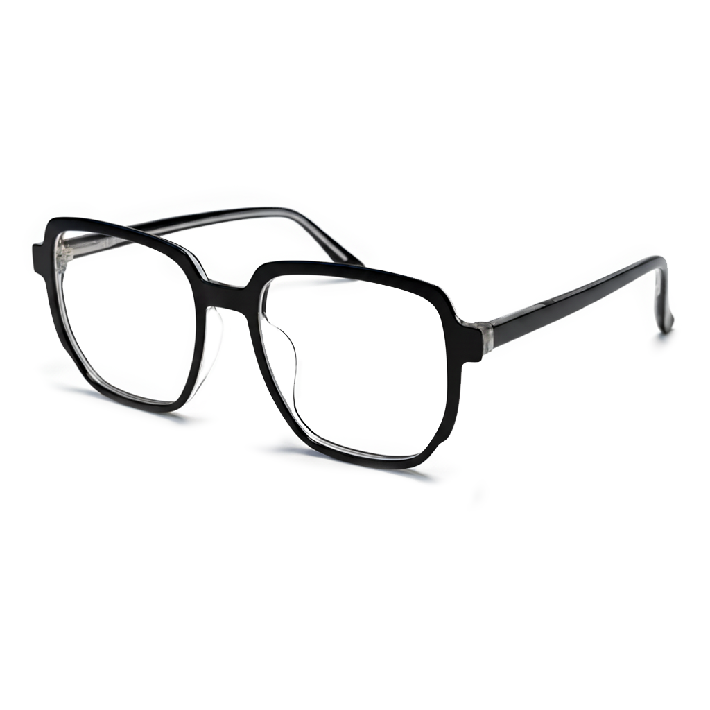 Black eyeglasses on a white background