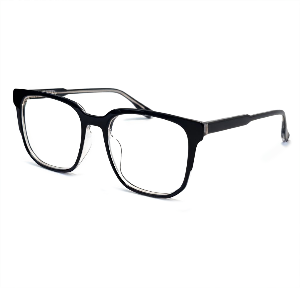 Black eyeglasses on a white background