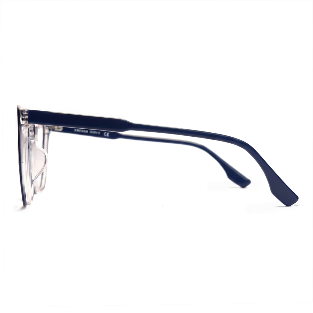 Blue eyeglasses on a white background