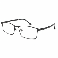 Black eyeglasses on a white background