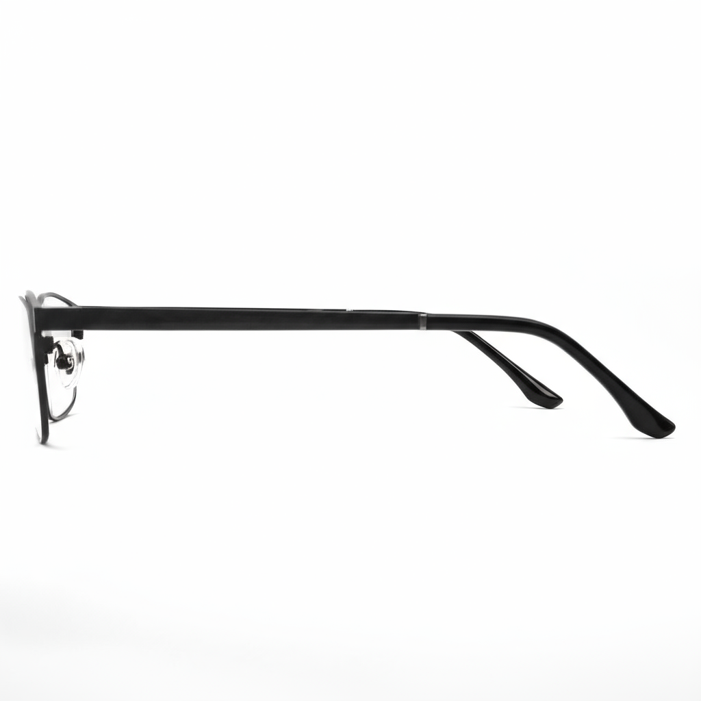 Black eyeglasses on a white background