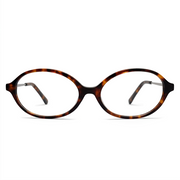 Tortoiseshell eyeglasses on a white background