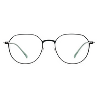 Round eyeglasses with black frame on a white background