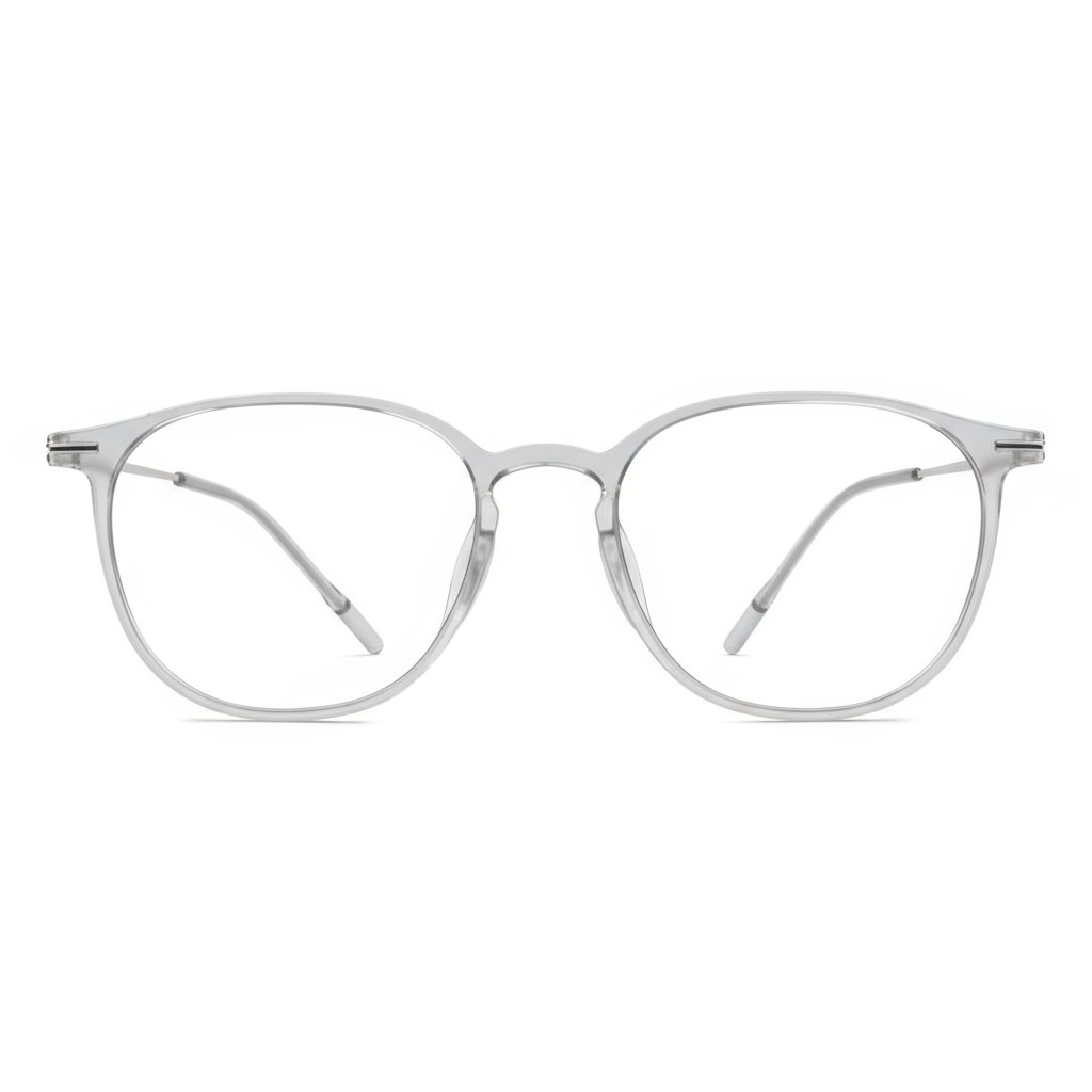Clear eyeglasses on a white background