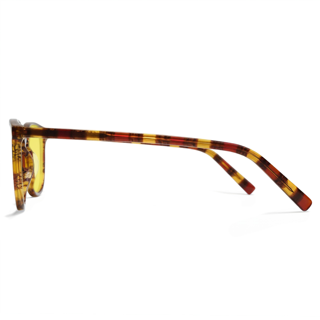 Tortoiseshell eyeglasses on a white background