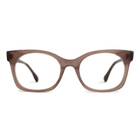 Brown eyeglasses on a white background