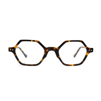 Tortoiseshell eyeglasses on a white background