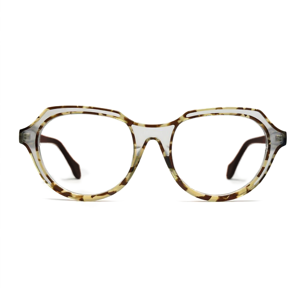 Round tortoiseshell glasses on a white background