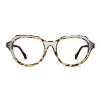 Round tortoiseshell glasses on a white background